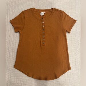 White Crow Burnt Orange Ribbed Knit Top